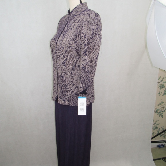 Alex Evenings 2 Pc Set Size 8 3/4 Slv Jacket Purpl - Picture 3 of 8